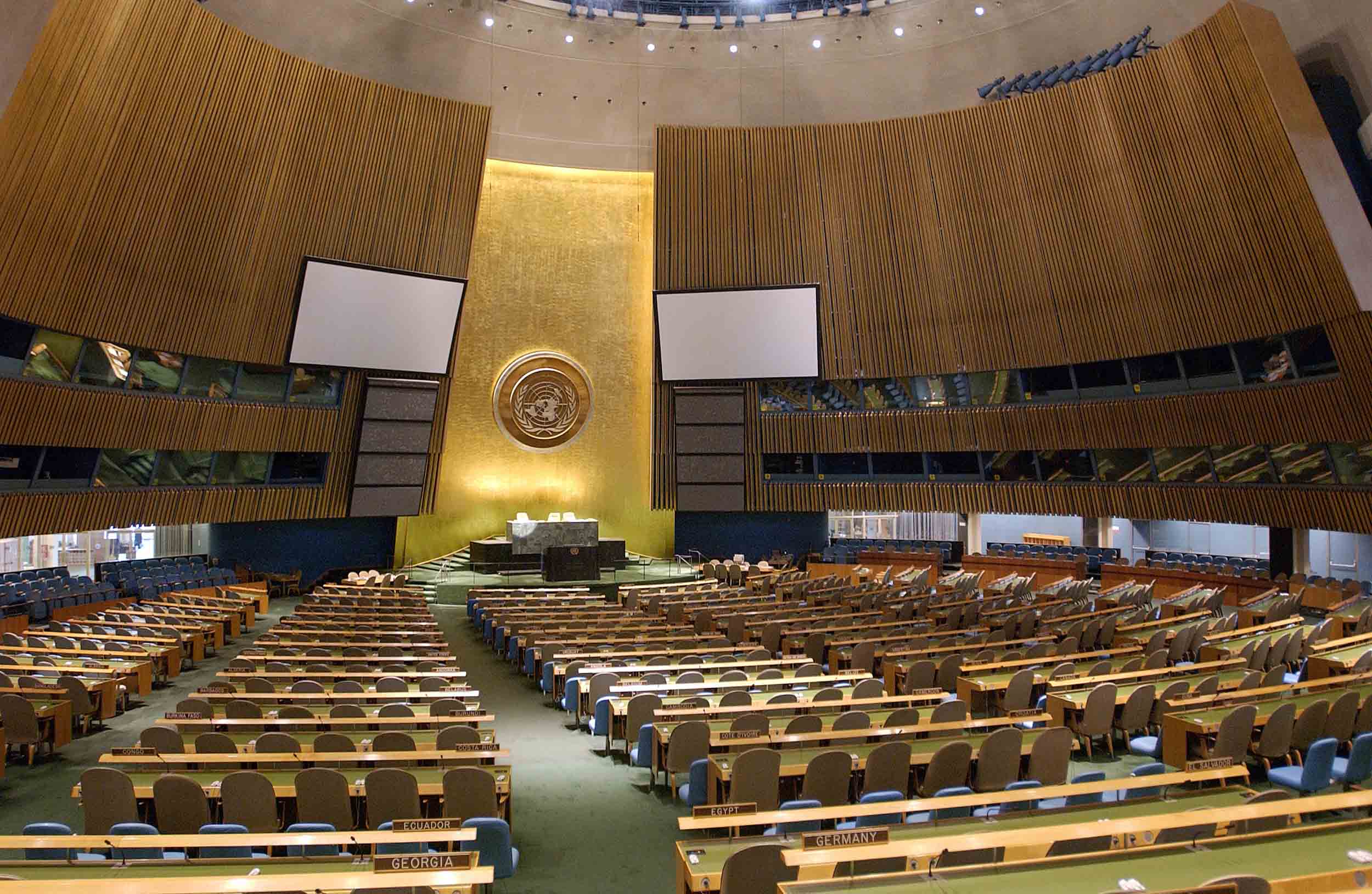Salle de l’ Assemblée générale des Nations Unies, New York. UN Photo/Sophia Paris. 